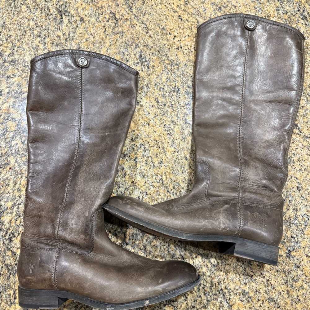 Frye Brown Leather Riding Boots women’s size 9